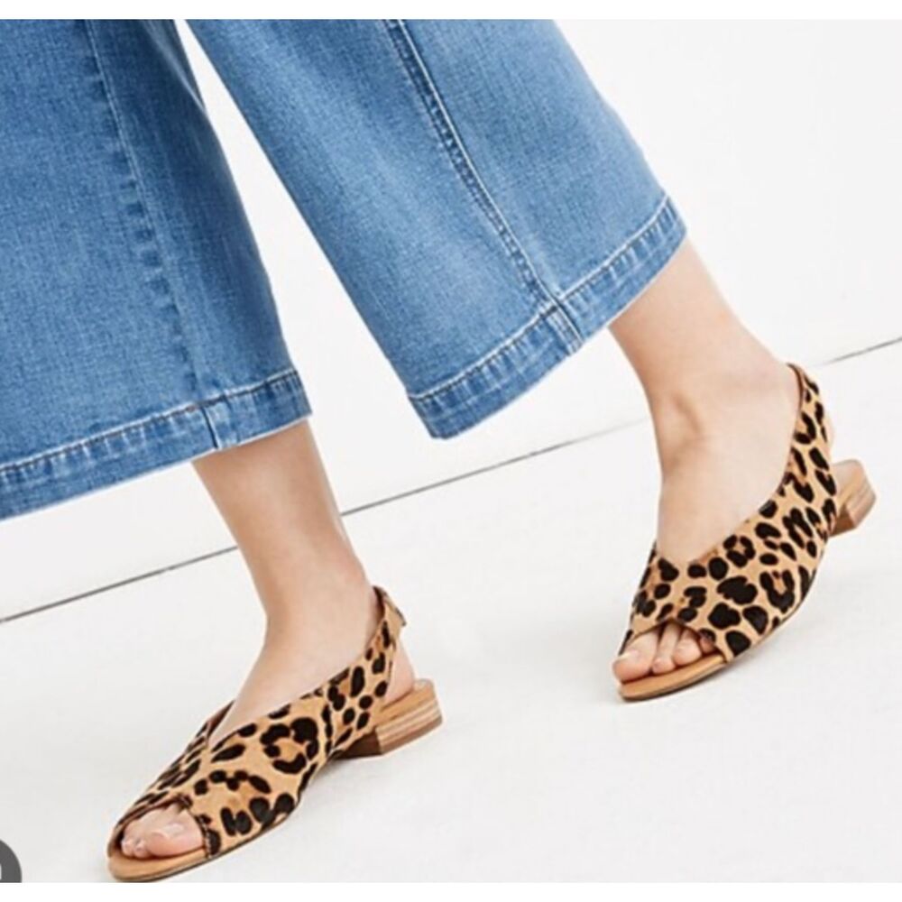 MADEWELL Tavi Leopard Calfhair Slingbacks Sz 7